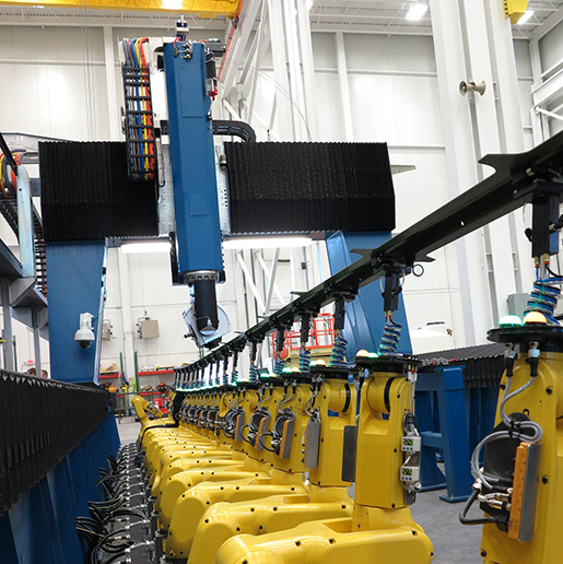 Full picture of robotic fixture setup.