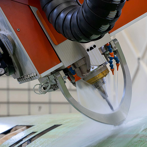 Clamping drilling system on composite part.